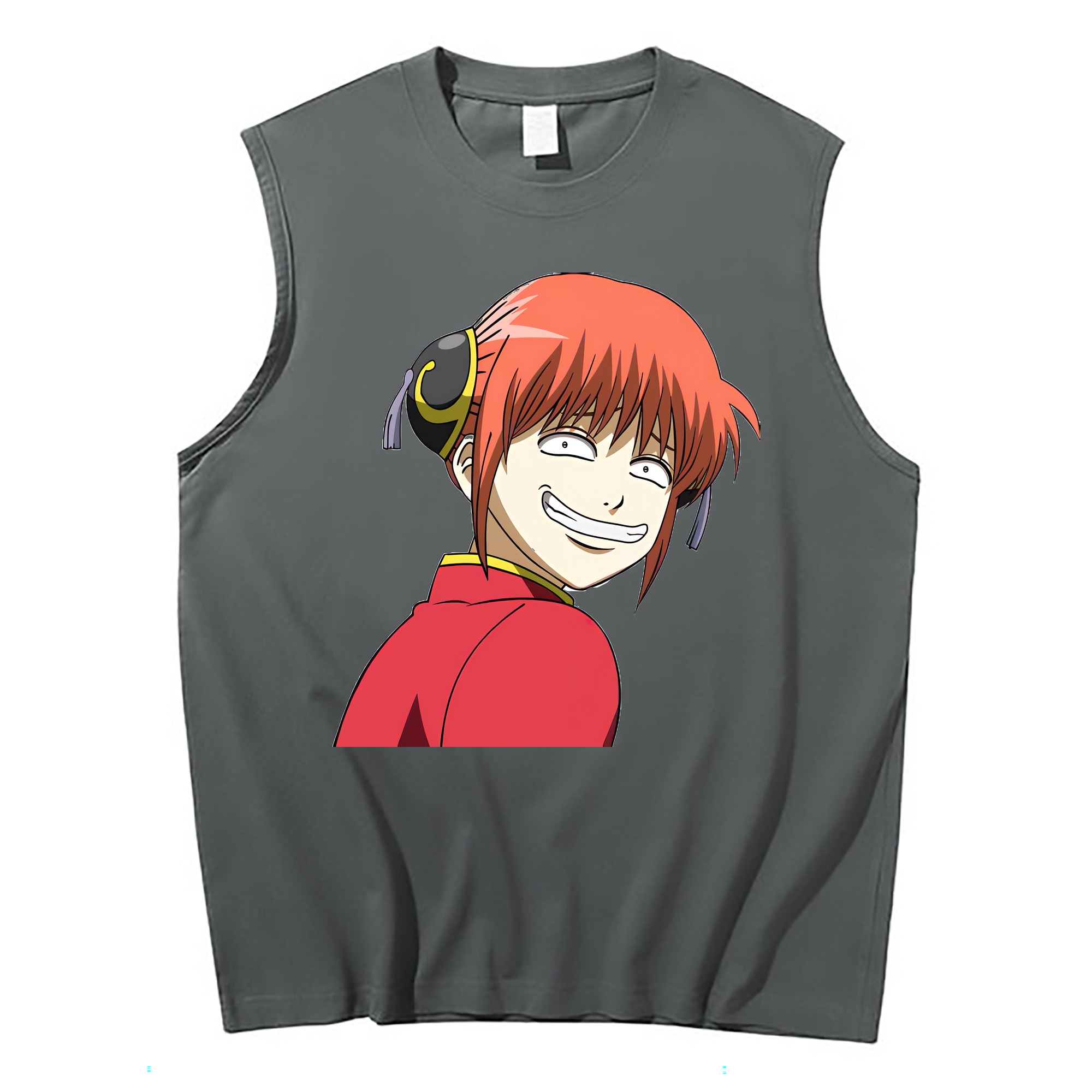 （画像用） ぎんたま 坂田銀時（さかたぎんとき） 神楽 志村新八（しむら しんぱち） GINTAMA Sakata Gintoki Kagura Shimura Shinpachi コットン100％タンクトップ（フロントプリント）